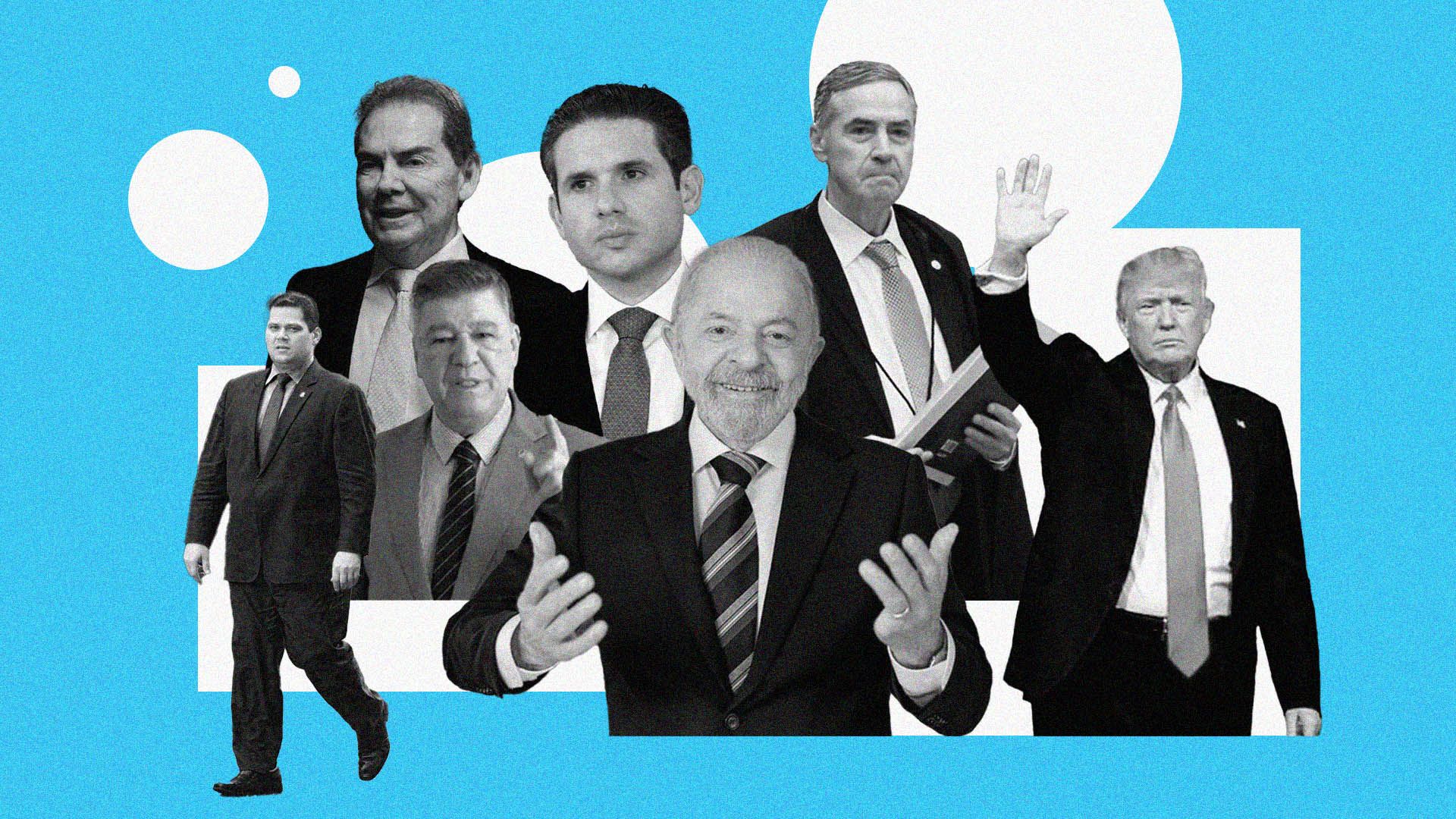 Lula, Trump, Davi Alcolumbre, Hugo Motta, Paulinho da Força, Luís Roberto Barroso, Carlos Viana