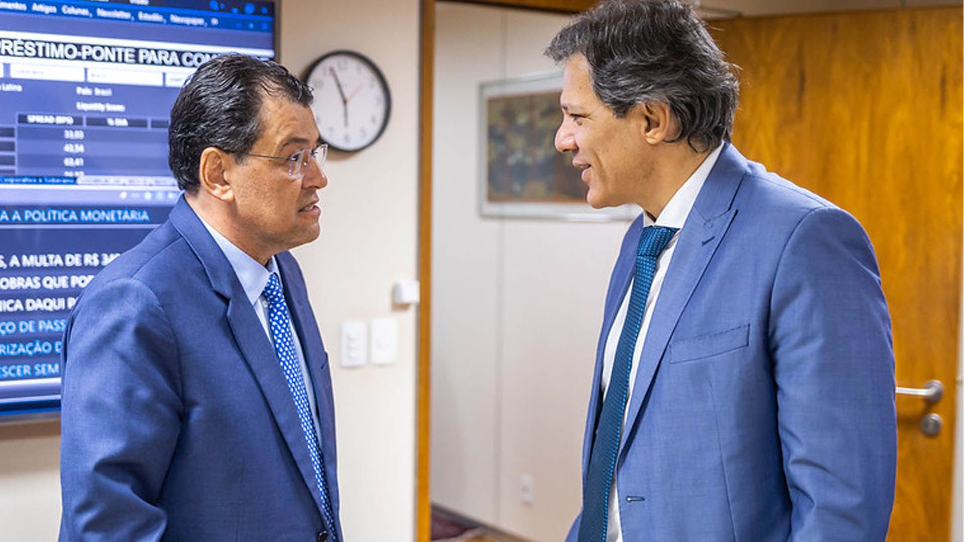 Reunião do ministro da fazenda Fernando Haddad, com Senador Eduardo Braga.