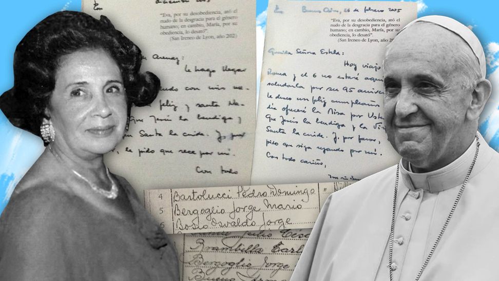 Papa Francisco e Estela Quiroga de Arenaz, sua primeira professora