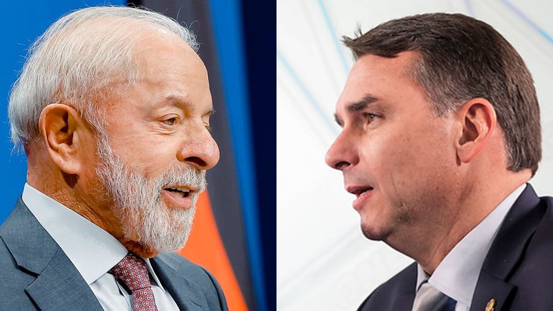 Presidente da República, Luiz Inácio Lula da Silva com o Senador Flávio Bolsonaro